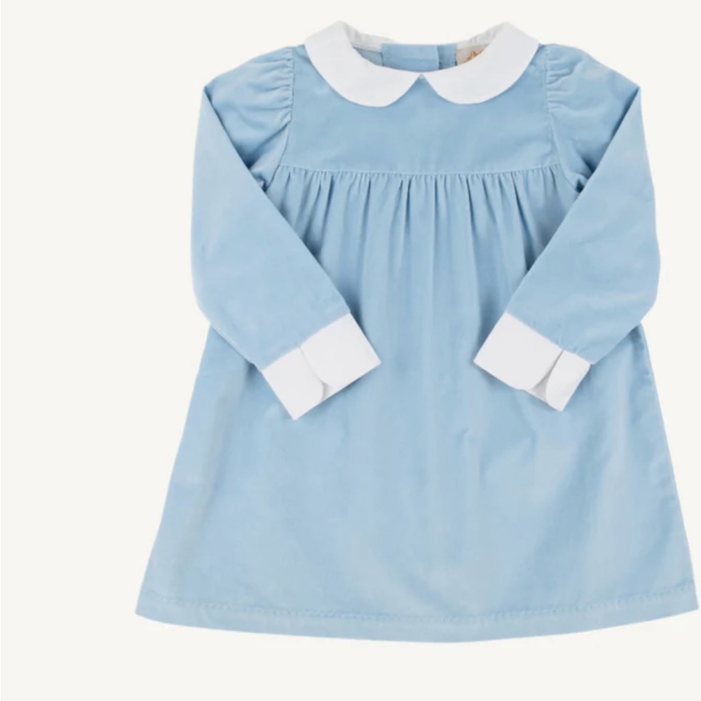 The Beaufort Bonnet Company Light Blue Dress with White Collar and Cuffs